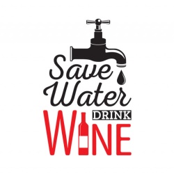 Sticker Bucatarie - Save the water, drink wine - Img 2