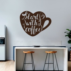 Sticker Bucatarie - Start with coffee - Img 2