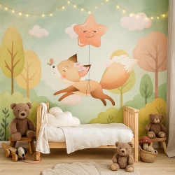 Sticker Copii - Baby fox and the star