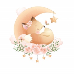 Sticker Copii - Baby fox sleeping - Img 2