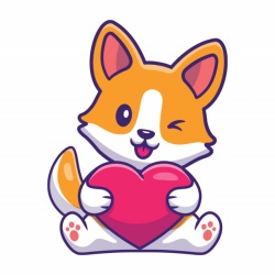 Sticker Copii - Corgi cu inimioara - Img 2