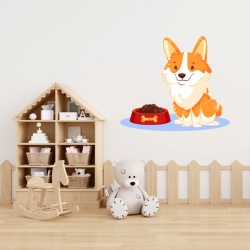 Sticker Copii - Corgi la masa - Img 2