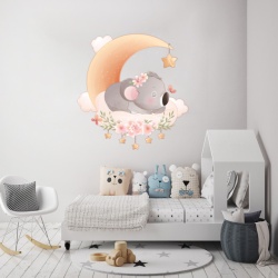 Sticker Copii - Cute sleeping koala with the moon