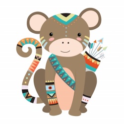 Sticker Copii Warrior monkey - Img 3