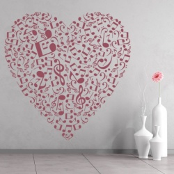 Sticker de Perete Music Notes Love Heart - Img 2