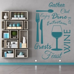 Sticker De Perete Wine Dine Kitchen - Img 2