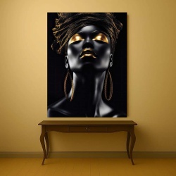 Tablou Canvas - Beautiful tribal woman with gold - Img 4