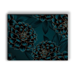 Tablou Canvas Blue And Golden Dahlias - Img 2