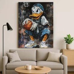 Tablou Canvas - Donald Duck Playing Basketball - Img 3