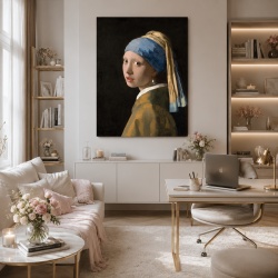 Tablou Canvas "Girl with a Pearl Earring" - Fata cu cercel de perlă