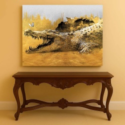 Tablou Canvas - Golden Crocodile