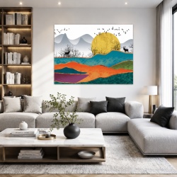 Tablou Canvas Golden Dawn Over The Hills