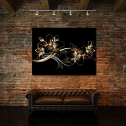 Tablou Canvas Golden Floral Swirls - Img 4