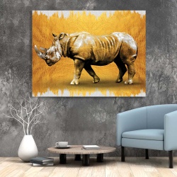 Tablou Canvas - Golden Rhino - Img 2