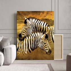 Tablou Canvas - Golden zebras - Img 2