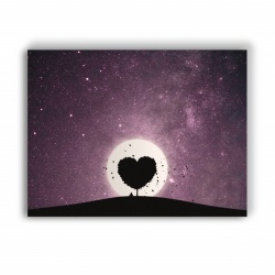 Tablou Canvas Heart Tree Silhouette - Img 4
