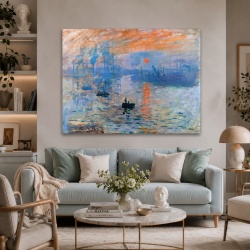 Tablou Canvas "Impression, Sunrise" - Impresie, Răsărit de soare