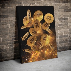 Tablou Canvas Inspirațional - Bitcoin Money Shower - Img 3
