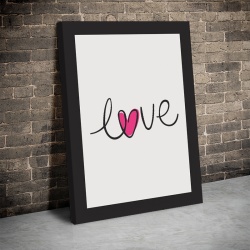 Tablou Canvas Inspirațional - Love (handwrite in a frame) 2 - Img 3