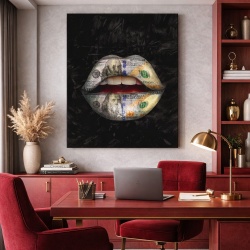 Tablou Canvas Inspirațional - Money Lips on Black