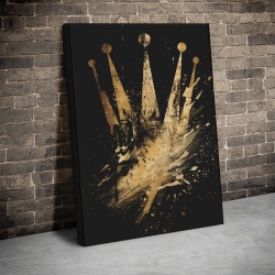 Tablou Canvas Inspirațional - Splashing Golden Crown - Img 2