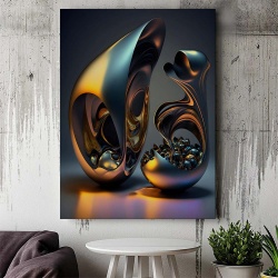 Tablou Canvas Modern Abstract - 3D Alien sculptures - Img 3