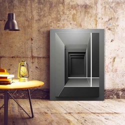 Tablou Canvas Modern Abstract - 3D doors on grey - Img 2