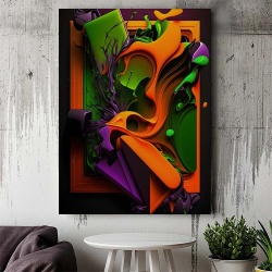 Tablou Canvas Modern Abstract - 3D Spilling shapes - Img 2