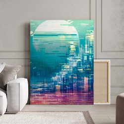 Tablou Canvas Modern Abstract - Abstract digital city - Img 3