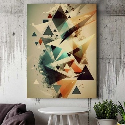 Tablou Canvas Modern Abstract - Abstract splashing triangles - Img 2