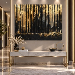 Tablou Canvas Modern Abstract - Golden forest in flames