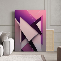 Tablou Canvas Modern Abstract - Lavander shapes - Img 3
