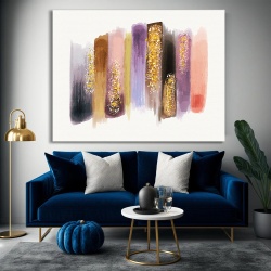 Tablou Canvas Modern Abstract - Watercolor strokes with glitter - Img 2
