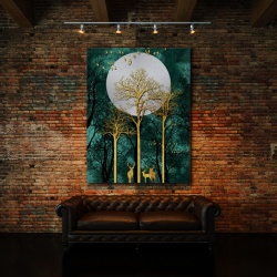 Tablou Canvas Moon Behind The Golden Trees - Img 2