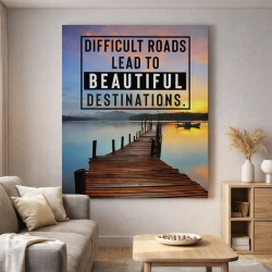 Tablou Canvas Motivational - Difficult roads (pontoon)