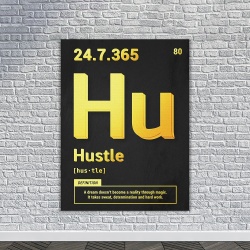 Tablou Canvas Motivational - Hustle (gold) - Img 3