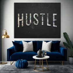 Tablou Canvas Motivational - Hustle (volumetric letters) - Img 3