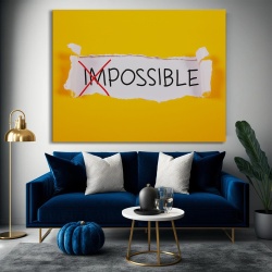 Tablou Canvas Motivational - Impossible (break trough) - Img 2