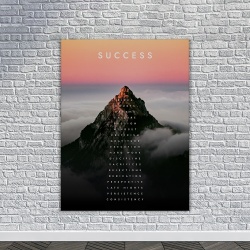 Tablou Canvas Motivational - The meaning of success (mountain peak) - Img 4