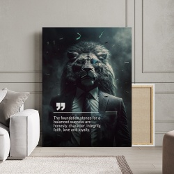 Tablou Canvas Personalizat - Business Animals - Lion with Glasses - Img 2