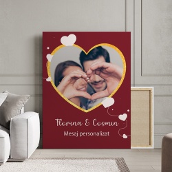 Tablou Canvas Personalizat - Inima cu poza si mesaj - Img 2