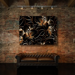 Tablou Canvas Royal Golden Lilies - Img 4