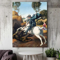 Tablou Canvas "St. George and the Dragon" - Sfântul Gheorghe si dragonul - Img 3