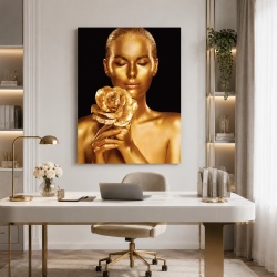 Tablou Canvas - The lady and the golden rose