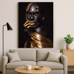 Tablou Canvas - Tribal Black and Gold - Img 3