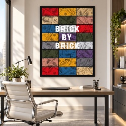 Tablou Motivational - Brick by brick