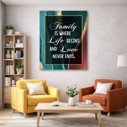 Tablou Motivational - Family is where life begins