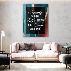 Tablou Motivational - Family is where life begins - Img 1