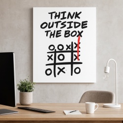 Tablou Motivational - Think Outside The Box (Tic Tac Toe)