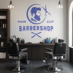 Barbershop (man profile and vintage font)